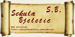Sekula Bjeletić vizit kartica